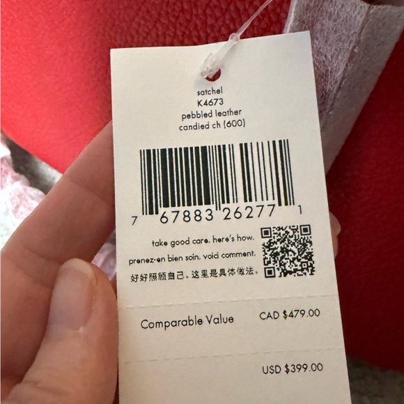 NEW with TAGS Kate Spade candied cherry red Mimi Satchel Crossbody NWT purse bag - Picture 7 of 9